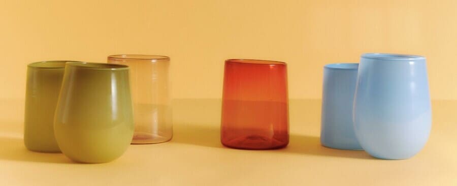 Monmouth Glass square cup (hand blown) – Riverside Gallery NZ