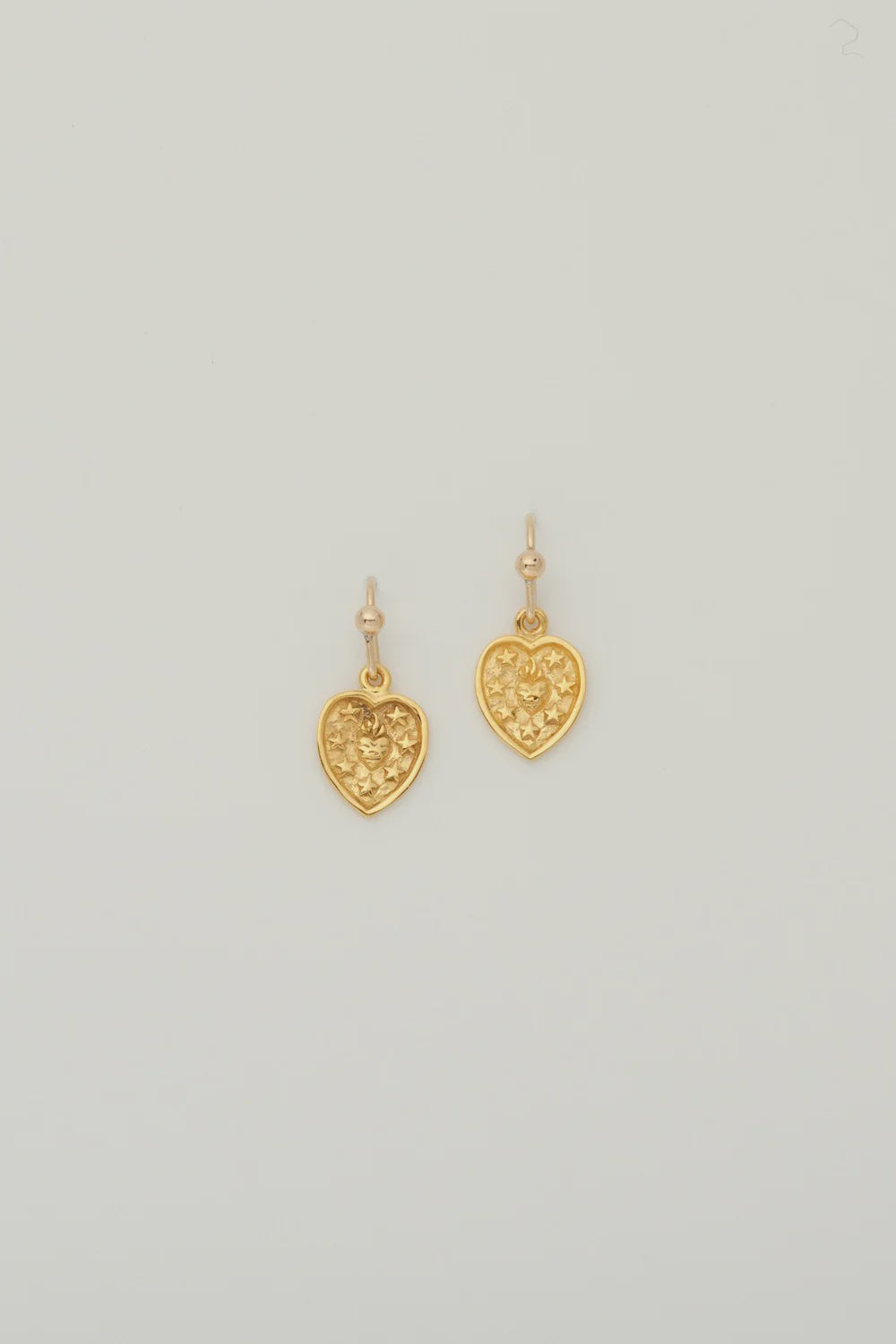 Charlotte Penman Sacred Heart Earrings | 18k Gold Plate