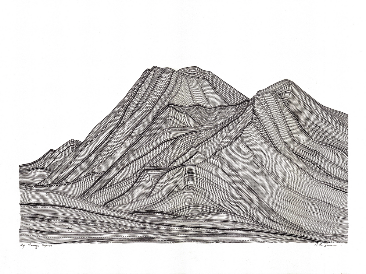 MONNI Art Print Ngā Maunga Tupuna