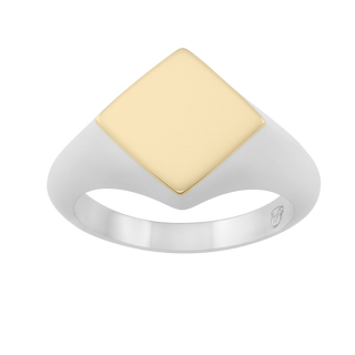 Monarc Rhembo Signet Ring | 9k Yellow Gold & Sterling Silver
