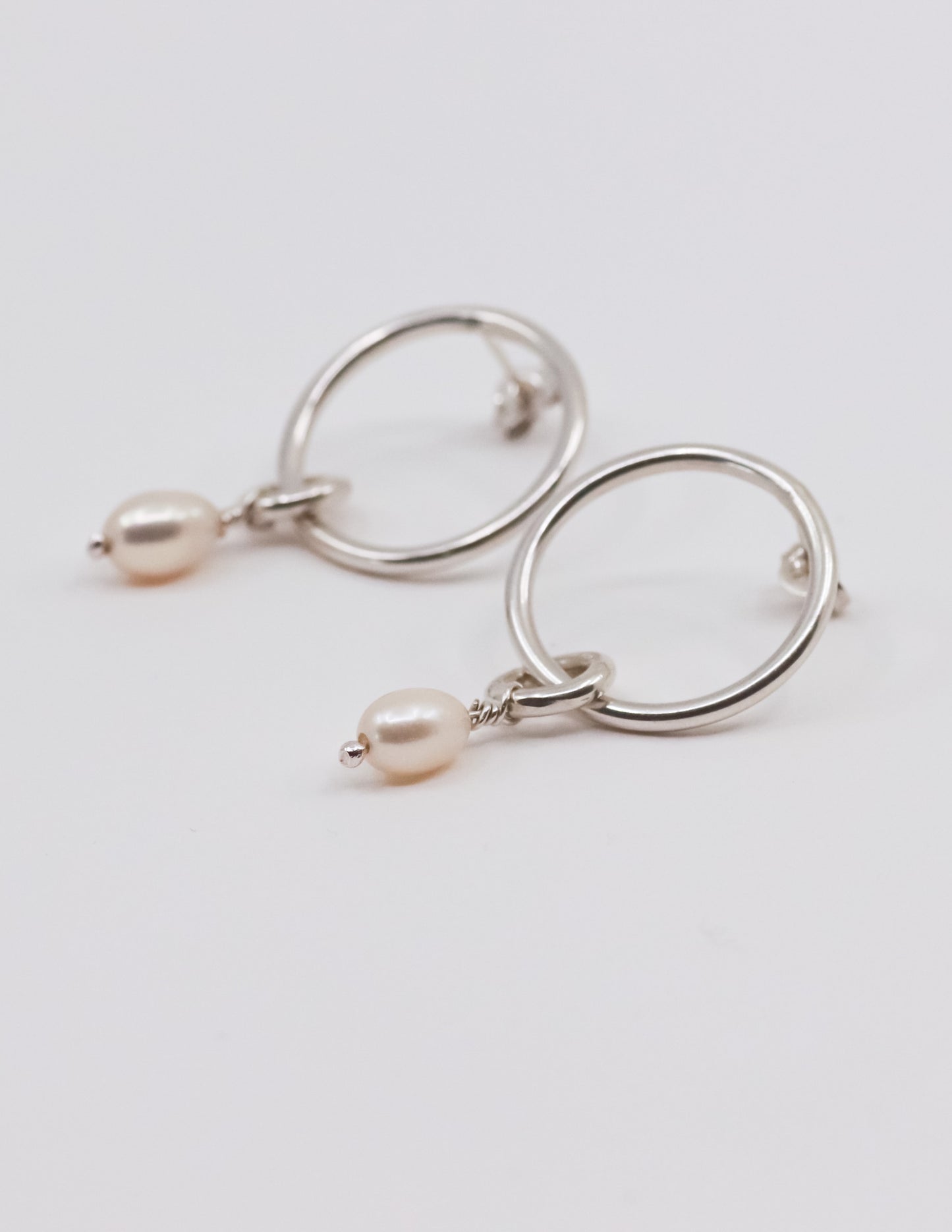 Lisa Webb | Pearl Beach Hoop Earrings Sterling Silver