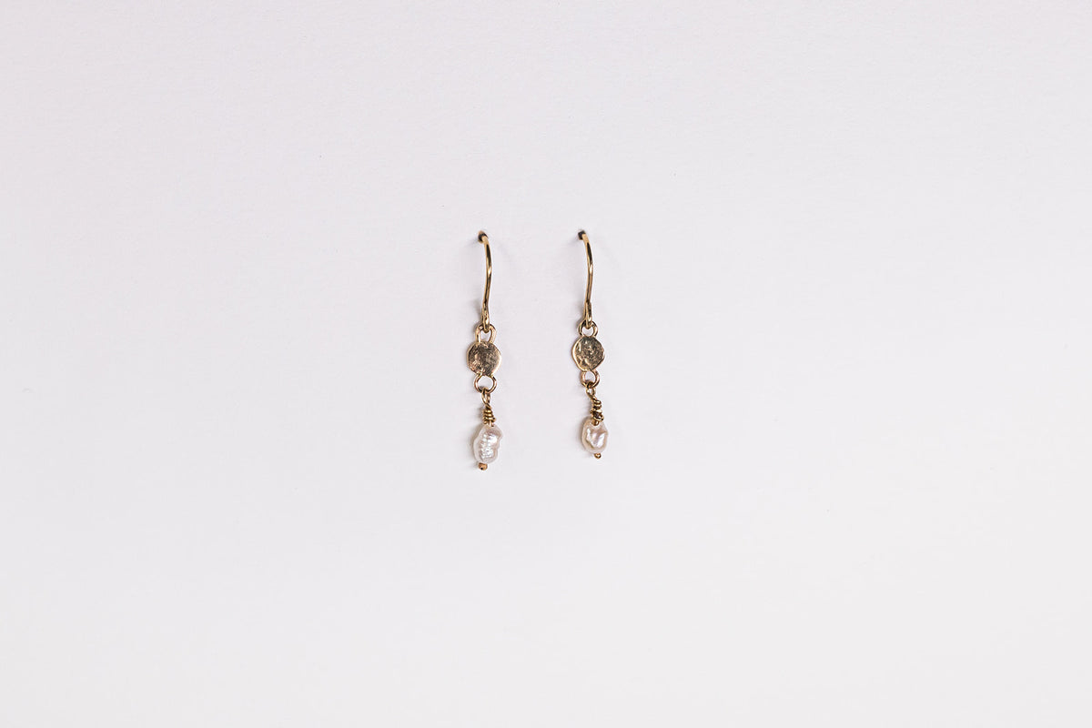 Lisa Webb Delicate Pearl Dangle Earrings | 9CT Gold