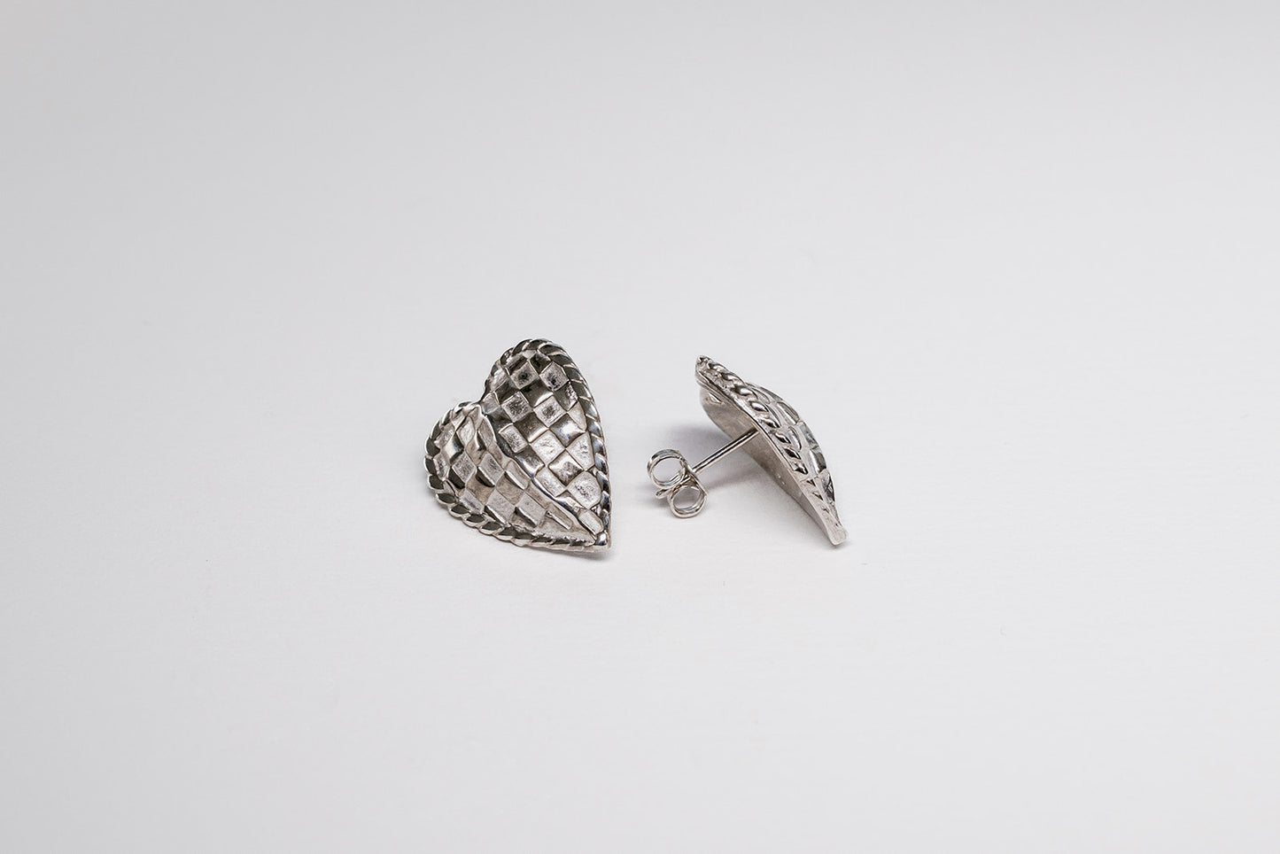 Lisa Webb Woven Heart Stud Earrings | STG Silver