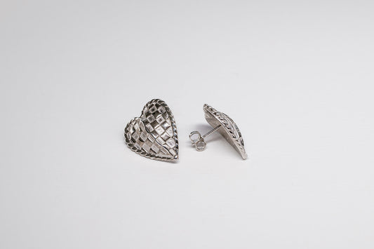Lisa Webb Woven Heart Stud Earrings | STG Silver