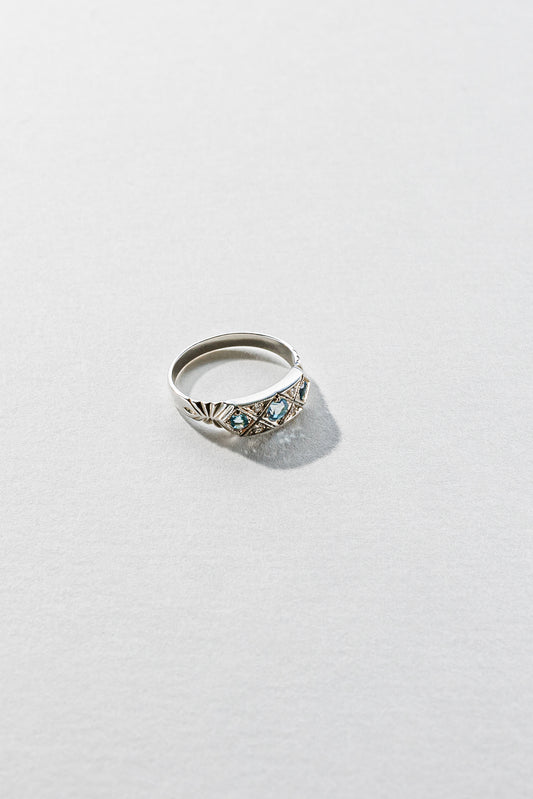 Lisa Webb The Pleiades Ring | STG Silver | Aquamarine | Diamond