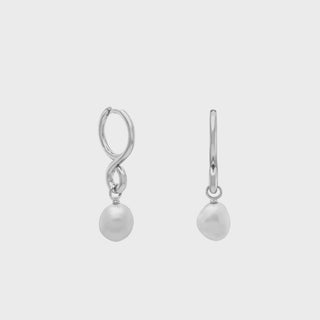 Monarc Oura Pearl Hoop Earrings | Silver