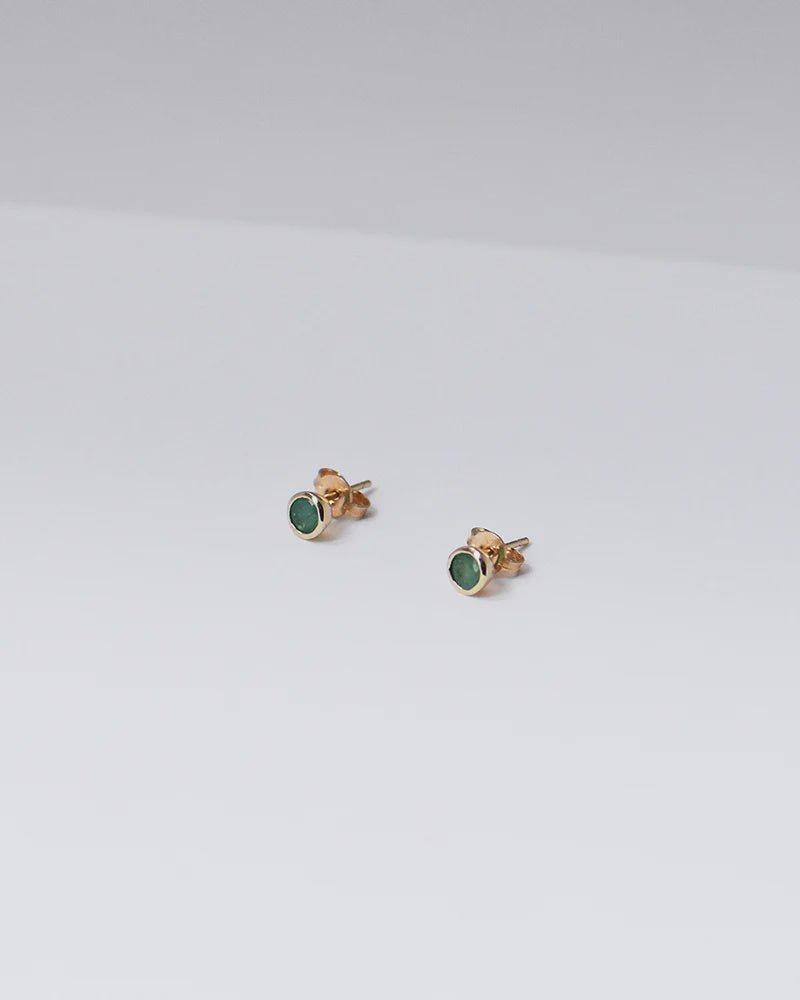 Charlotte Penman Jewellery Maya Studs | Emerald | Fine | 9k gold - Tea & Tonic Matakana - Charlotte Penman Jewellery