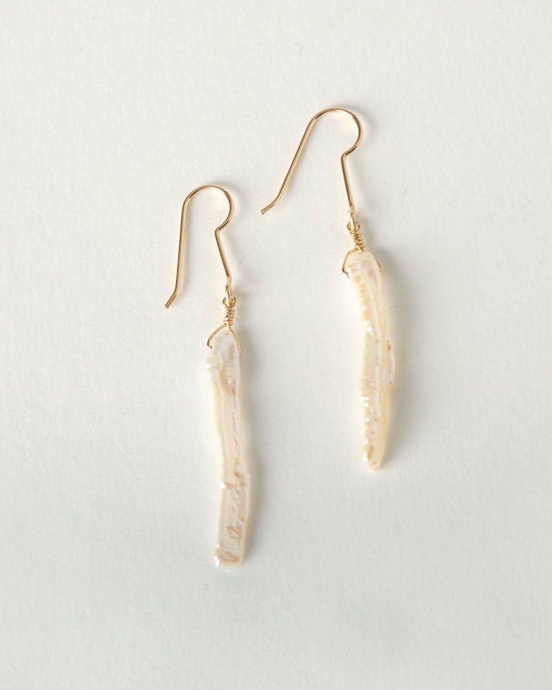 Ankh Pearl Earrings, 14k Rolled Gold - Tea & Tonic Matakana - Charlotte Penman