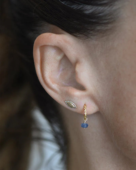 Belle Hoops with Blue Sapphires - Tea & Tonic Matakana - Charlotte Penman Jewellery