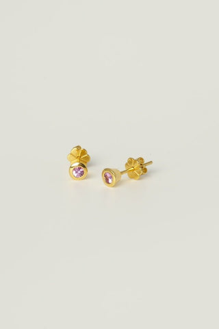 Fine Maya Studs Pink Sapphire 9k Gold - Tea & Tonic Matakana - Charlotte Penman