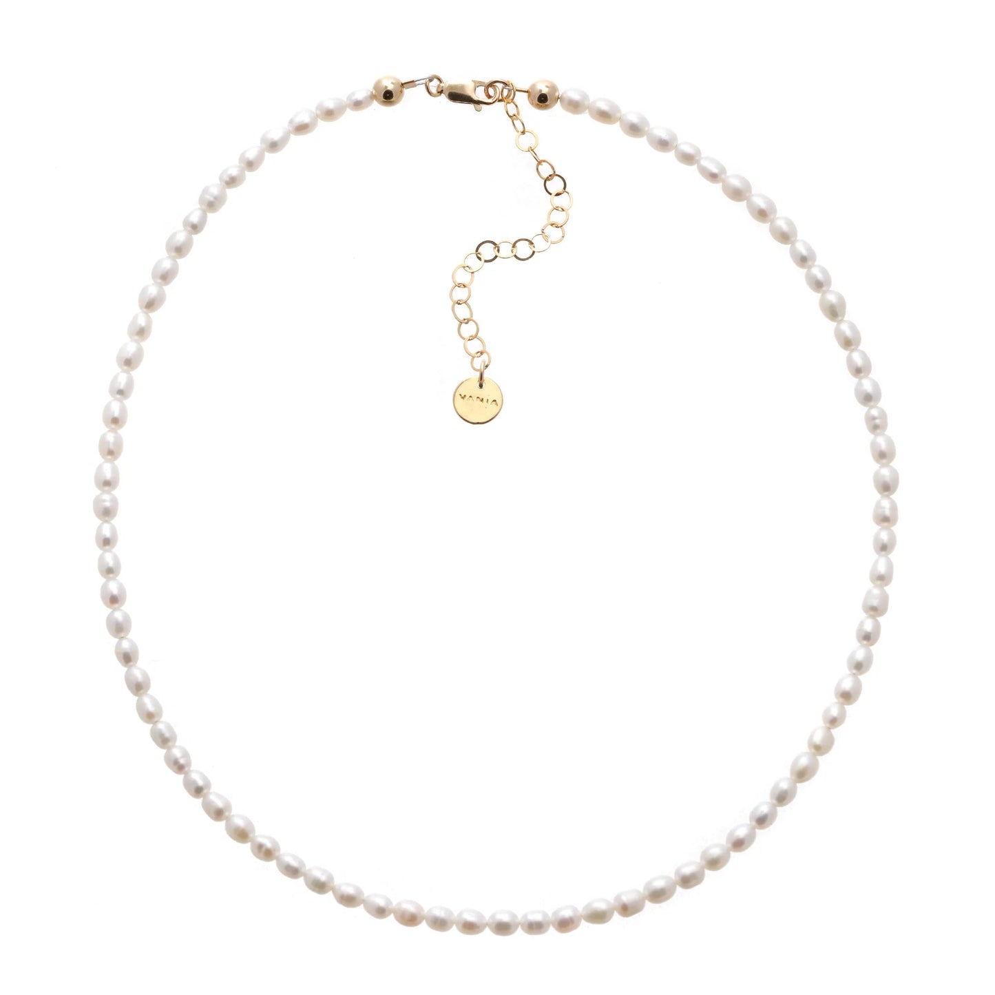 Margarita Pampatar Necklace - Small Rice Shaped Pearl - Tea & Tonic Matakana - Vania