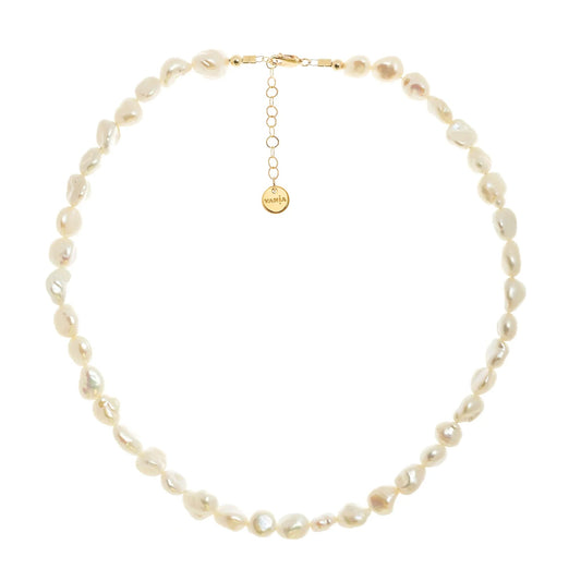 Margarita Porlamar Necklace - Medium Baroque Pearl - Tea & Tonic Matakana - Vania