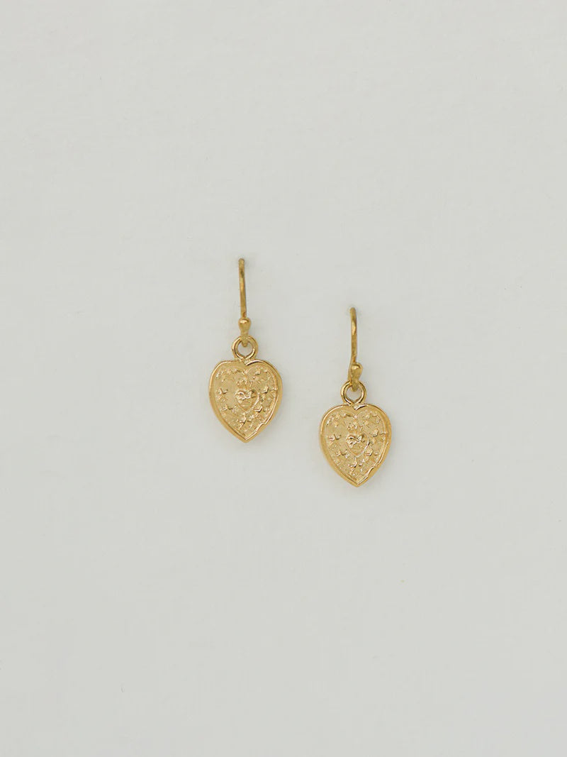 Charlotte Penman Sacred Heart Earrings | 9k Gold