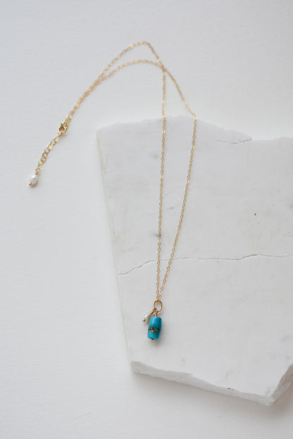 Charlotte Penman Fine | 01 La Salinas Necklace | Turquoise & Pearl | 14k  Gold