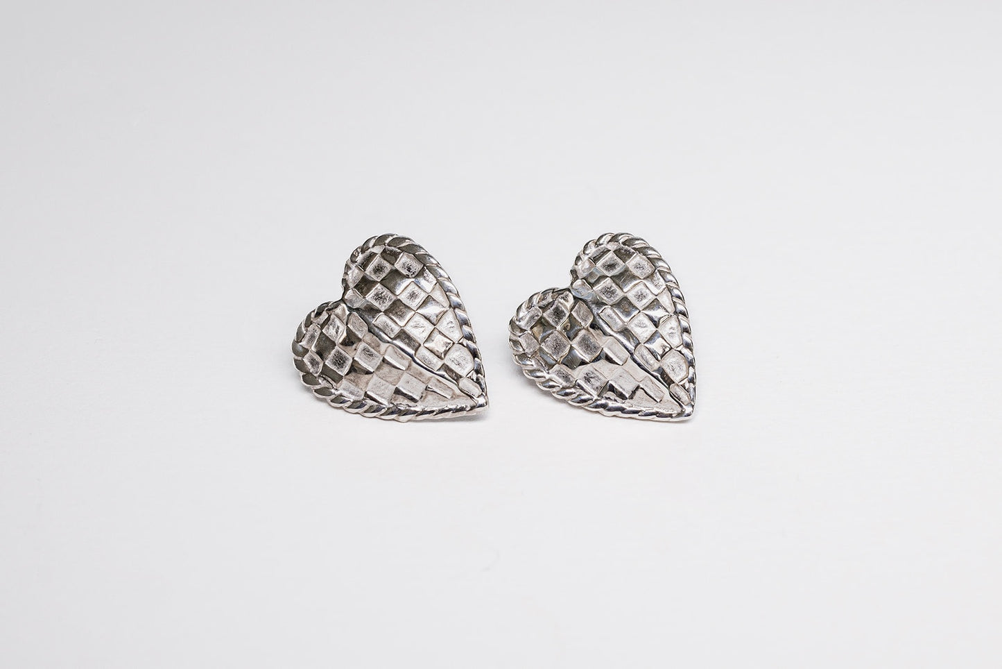 Lisa Webb Woven Heart Stud Earrings | STG Silver