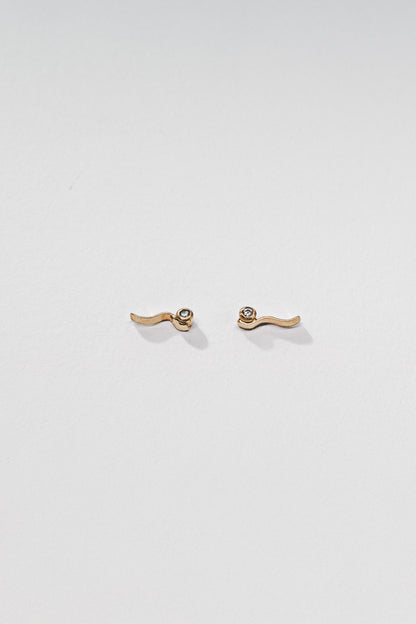 Lisa Webb Wave Stud Earrings | 9CT Gold | Diamond