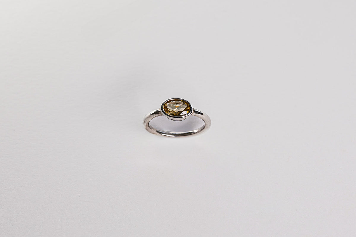 Lisa Webb Oval Solitaire Ring | STG Silver | Citrine