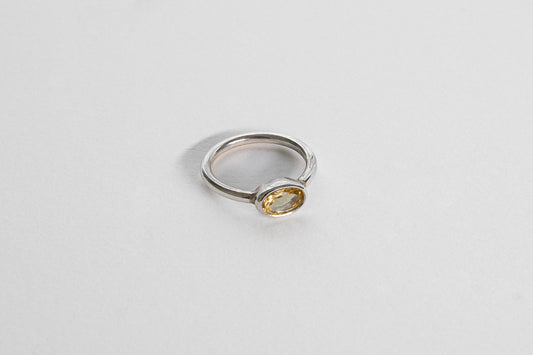 Lisa Webb Oval Solitaire Ring | STG Silver | Citrine