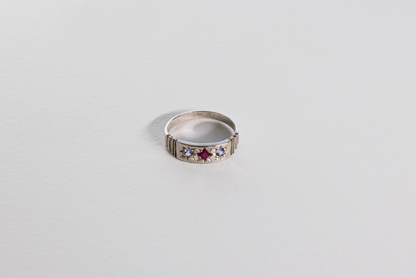Lisa Webb Orion's Belt Ring | STG Silver | Ruby & Tanzanite