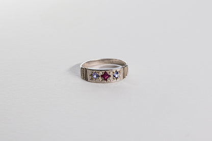 Lisa Webb Orion's Belt Ring | STG Silver | Ruby & Tanzanite