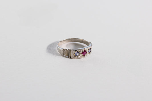 Lisa Webb Orion's Belt Ring | STG Silver | Ruby & Tanzanite