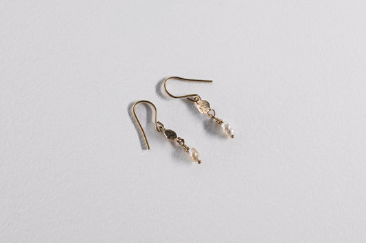 Lisa Webb Delicate Pearl Dangle Earrings | 9CT Gold