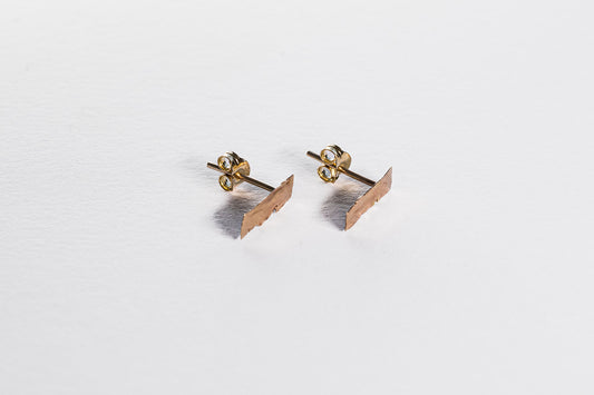 Lisa Webb Rustic Gold Stud Earrings | 9CT Gold
