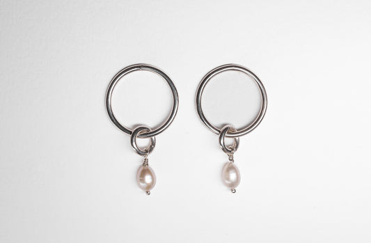 Lisa Webb Pearl Beach Hoop Earrings | STG Silver