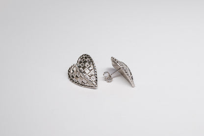 Lisa Webb Woven Heart Stud Earrings | STG Silver