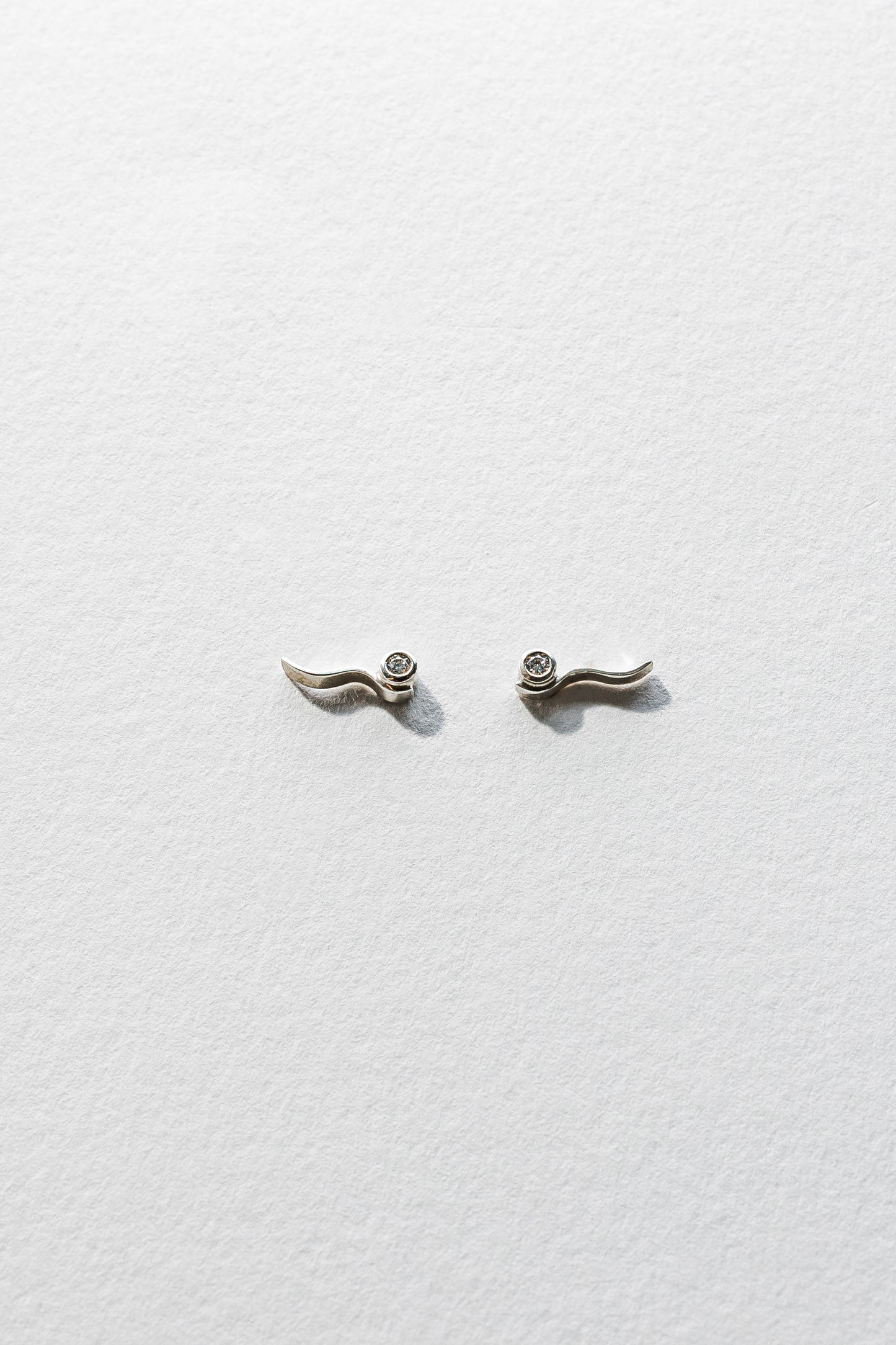 Lisa Webb Wave Stud Earrings | STG Silver | Diamond