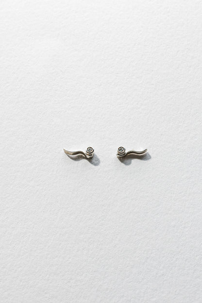 Lisa Webb Wave Stud Earrings | STG Silver | Diamond