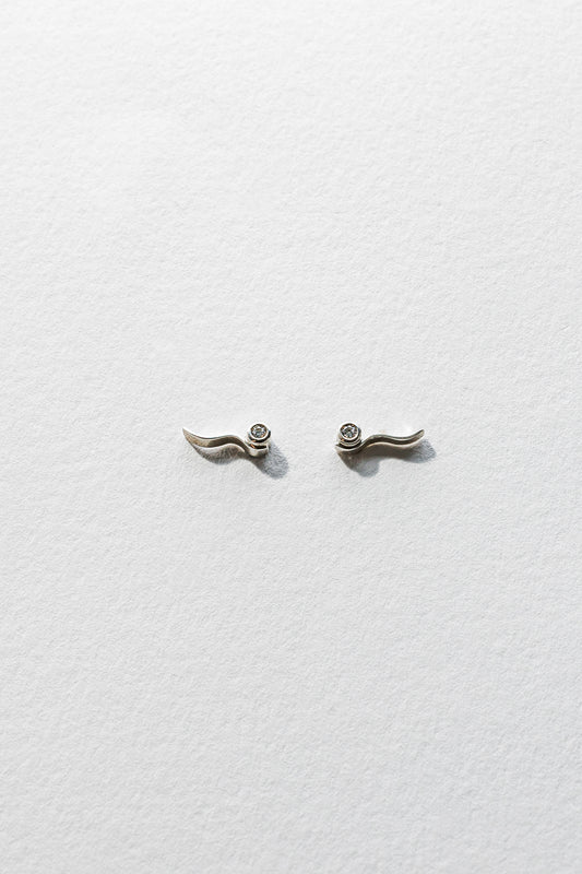 Lisa Webb Wave Stud Earrings | STG Silver | Diamond