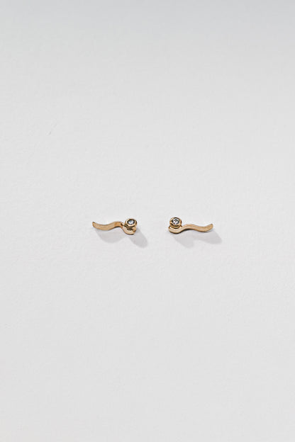 Lisa Webb Wave Stud Earrings | 9CT Gold | Diamond