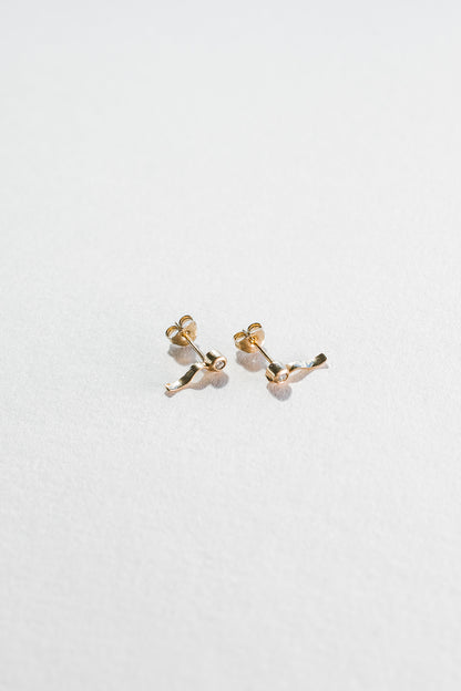 Lisa Webb Wave Stud Earrings | 9CT Gold | Diamond