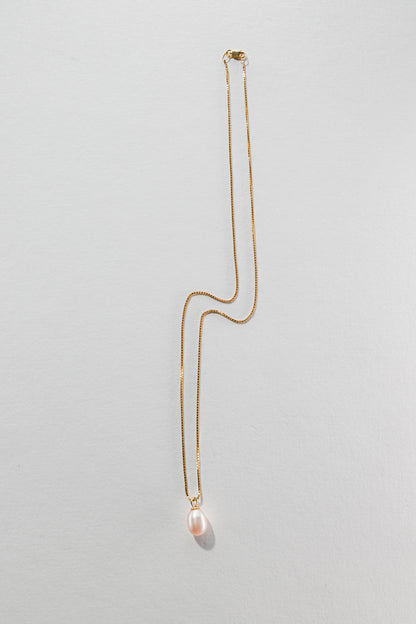 Lisa Webb Pink Pearl Drop Necklace | 9CT Gold