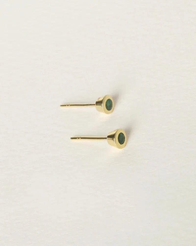 Charlotte Penman Jewellery Maya Studs | Emerald | Fine | 9k gold - Tea & Tonic Matakana - Charlotte Penman Jewellery