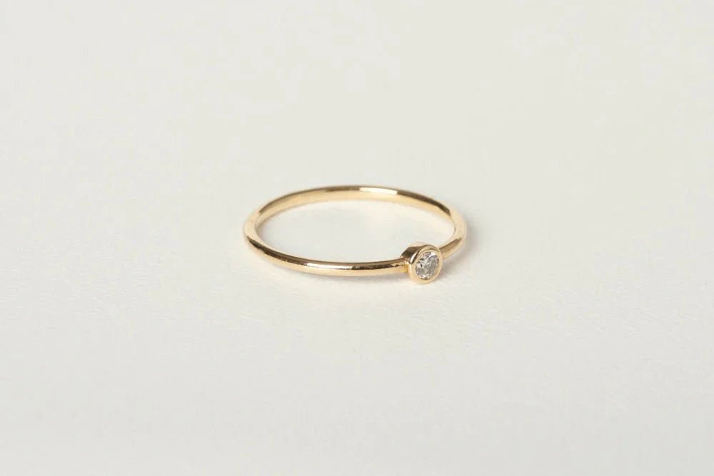 Charlotte Penman Jewellery Mini Celine Ring | 3mm Dimond | Fine | 9k Gold - Tea & Tonic Matakana - Charlotte Penman Jewellery