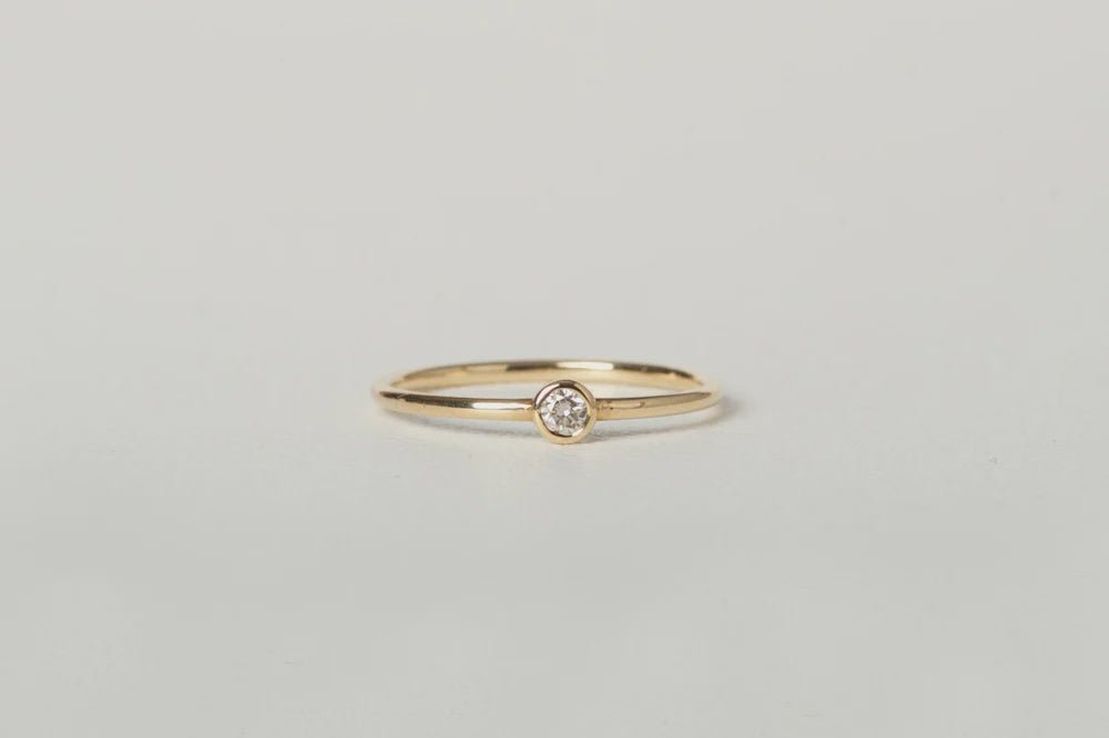 Charlotte Penman Jewellery Mini Celine Ring | 3mm Dimond | Fine | 9k Gold - Tea & Tonic Matakana - Charlotte Penman Jewellery