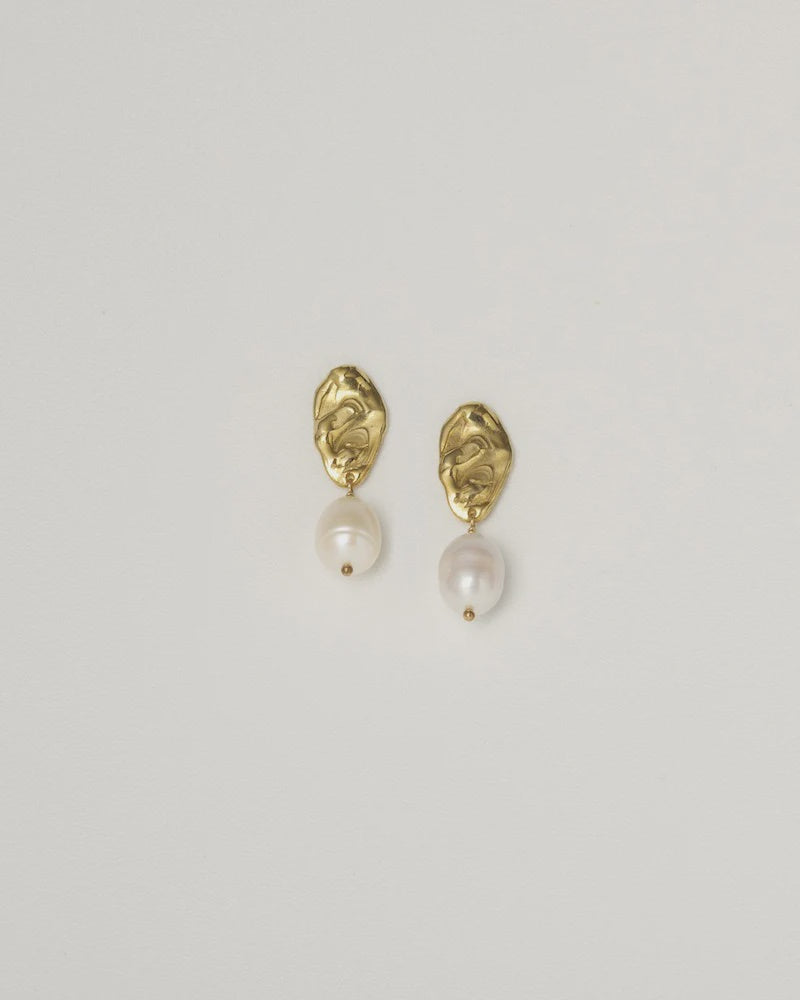 Charlotte Penman Ursula Earrings | Pearl | Gold Plate
