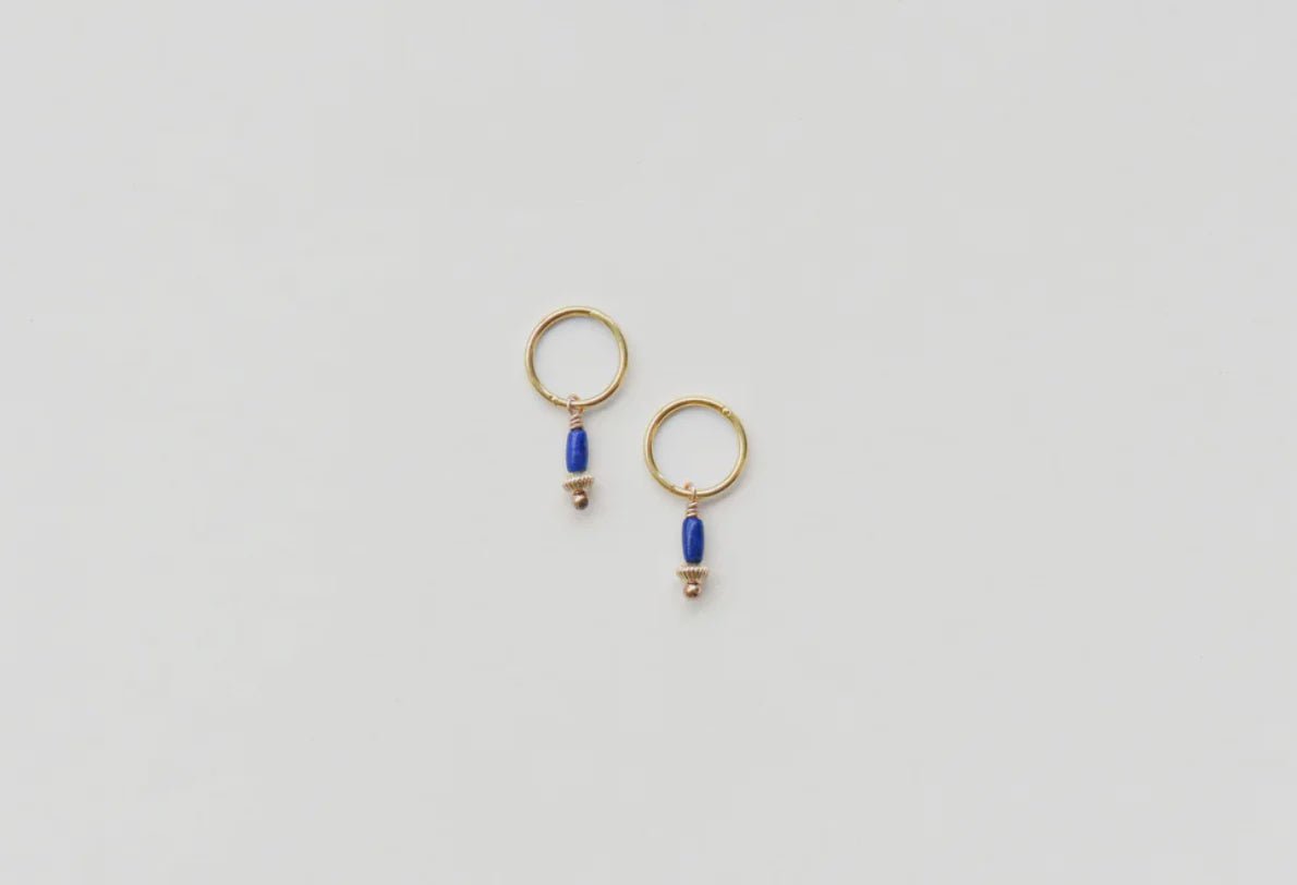 Aida Hoops | Lapis Lazuli | Gold - Tea & Tonic Matakana - Charlotte Penman Jewellery