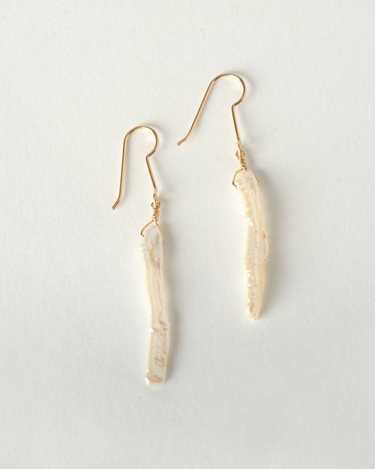 Ankh Pearl Earrings, 14k Rolled Gold - Tea & Tonic Matakana - Charlotte Penman
