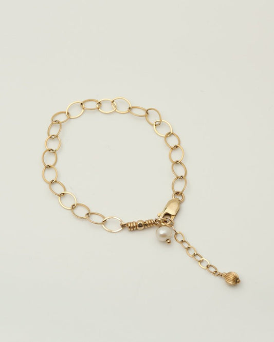 Cleo Bracelet + Pearl, 14k Rolled Gold - Tea & Tonic Matakana - Charlotte Penman