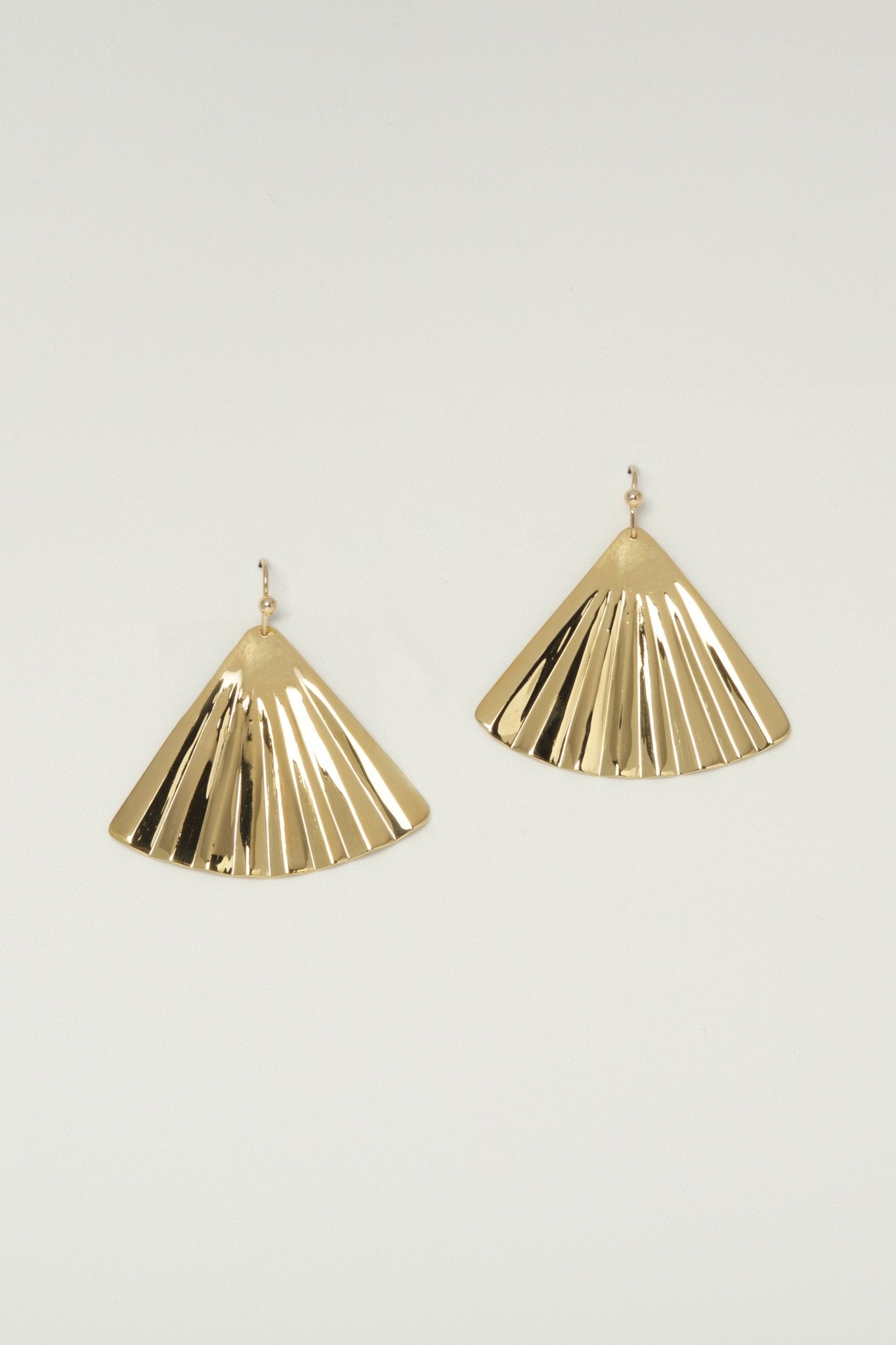 Fan Earrings, 18 k gold plate - Tea & Tonic Matakana - Charlotte Penman