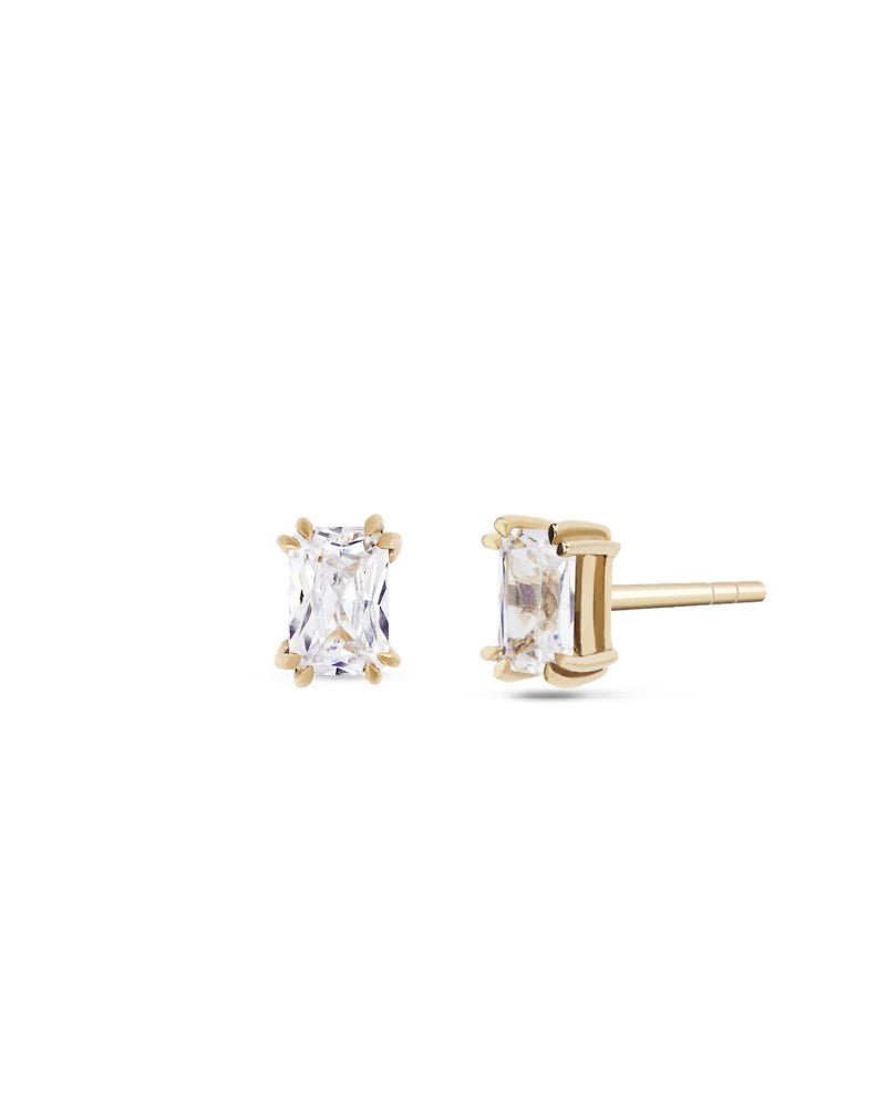 Fine Empress Diamond Solitaire Stud, 9k Gold - Tea & Tonic Matakana - Monarc Jewellery