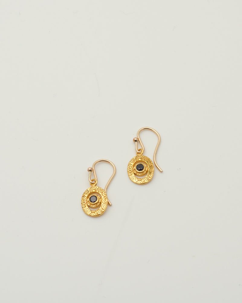 Mini Artemis Earrings + Black Spinel, 18k Gold Plate - Tea & Tonic Matakana - Charlotte Penman