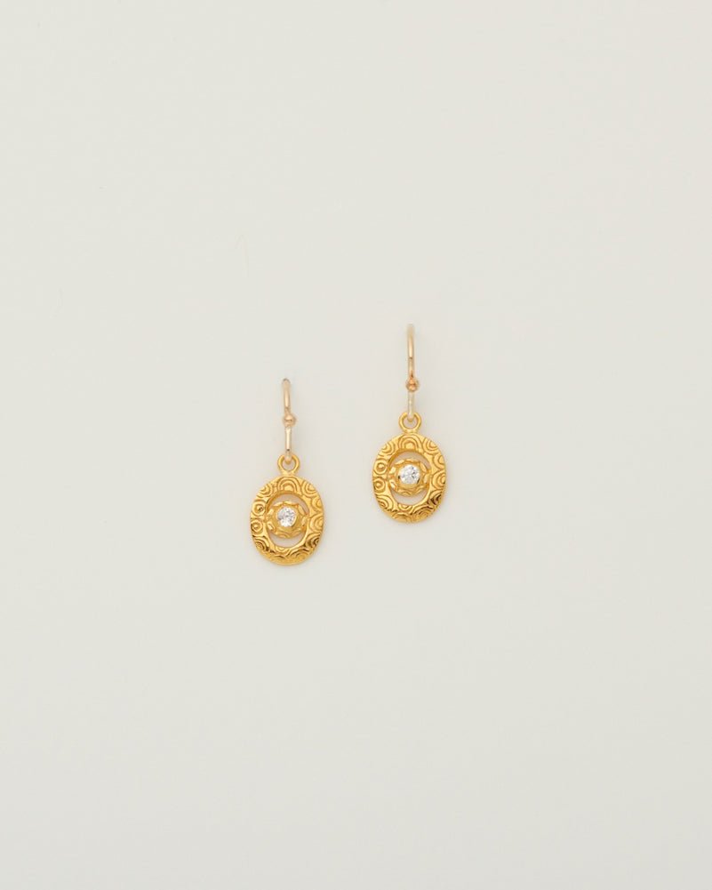 Mini Artemis Earrings + White Zircon, 18k Gold Plate - Tea & Tonic Matakana - Charlotte Penman