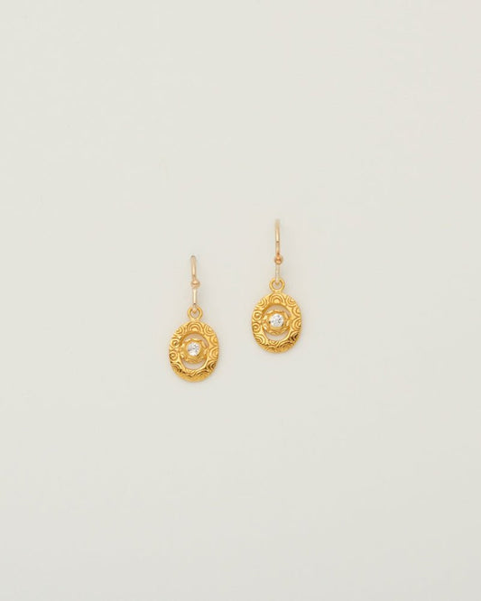 Mini Artemis Earrings + White Zircon, 18k Gold Plate - Tea & Tonic Matakana - Charlotte Penman