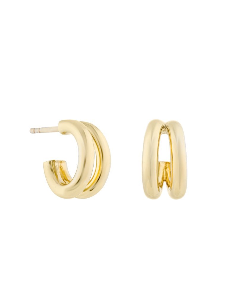 The Debbie Double Hoop Earrings, Pair, Gold Vermeil - Tea & Tonic Matakana - Monarc Jewellery