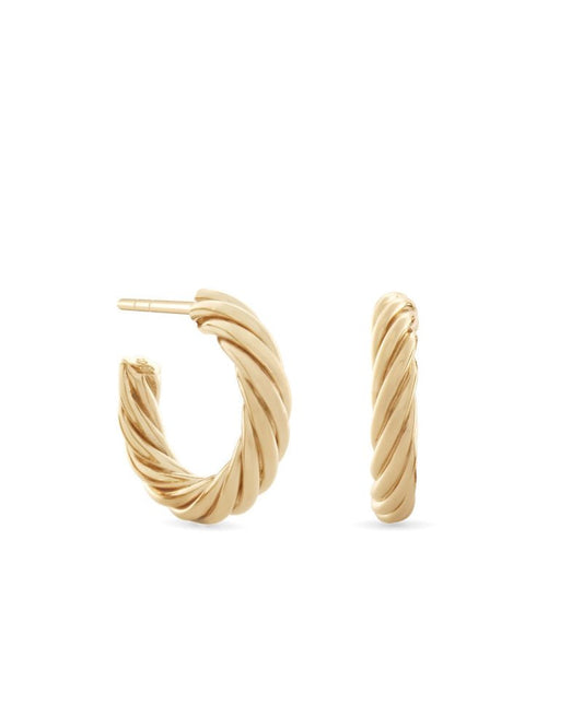 Twisted Sister Hoops, Gold Vermeil - Tea & Tonic Matakana - Monarc Jewellery