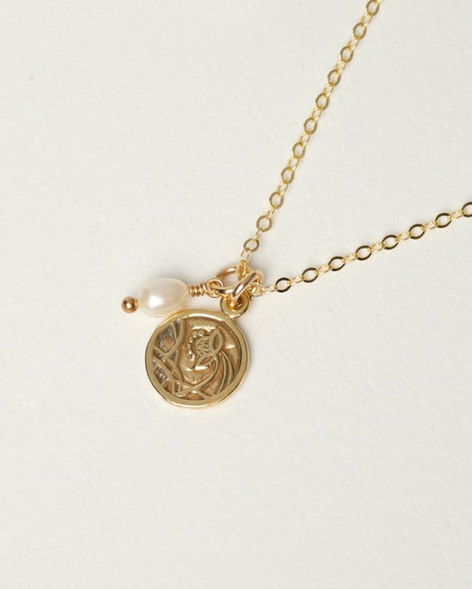 Vino Necklace + Pearl, 14k Rolled Gold - Tea & Tonic Matakana - Charlotte Penman